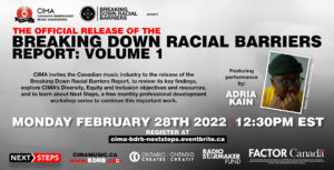CIMA/Breaking Down Racial Barriers infographic, with event information and specifics.